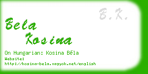 bela kosina business card